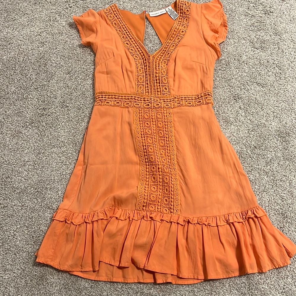 Sincerely Jules orange dress with crochet details size S small